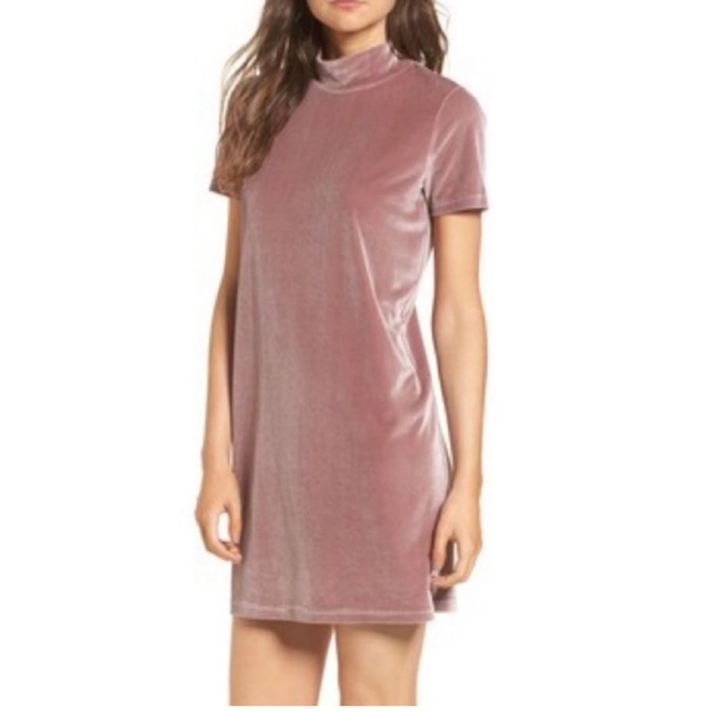 Elegant Velvet Pink Dress